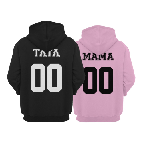 Bluzy dla par zestaw bluz z kapturem dla mamy i taty